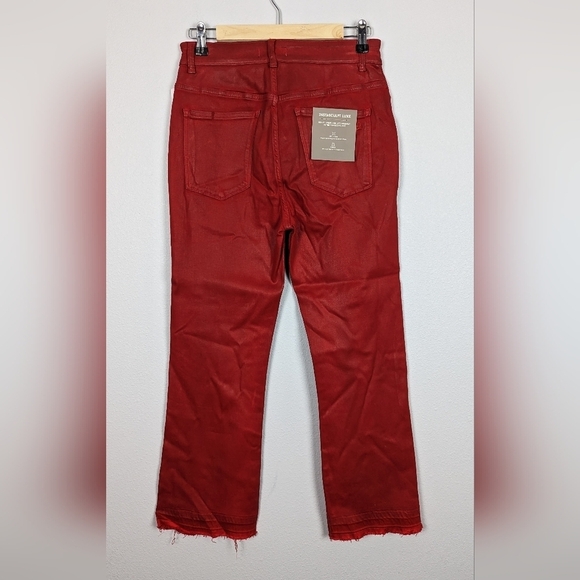 Bridget Cropped High-Rise Instasculpt Bootcut Red Jeans Size 31 - Picture 10 of 16